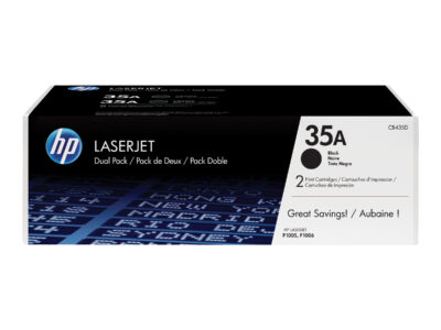 HP 35A - 2-pack - black - original - LaserJet - toner cartridge (CB435AD) - for LaserJet 1005, P1005, P1006, P1007, P1008, P1009