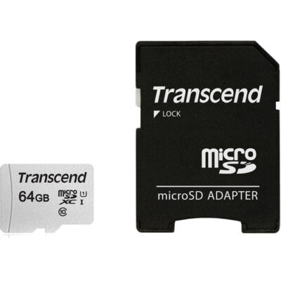 Transcend 64GB 300S UHS-I microSDXC Memory Card - SD Adapter