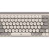 Logitech POP Keys Wireless Mechanical Keyboard with Customizable Emoji Keys - Mist - Keyboard - wireless - Bluetooth LE, Bluetooth 5.1 - key switch: Brown Tactile - mist sand
