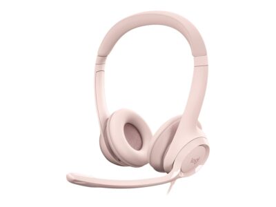 Logitech H390 Wired Headset for PC/Laptop, Rose - Headset - on-ear - wired - USB-A - rose