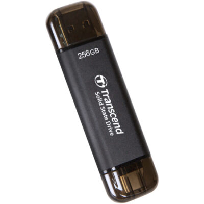 Transcend ESD310C - SSD - 256 GB - external (portable) - USB 3.2 Gen 2x1 (USB-C connector) - black