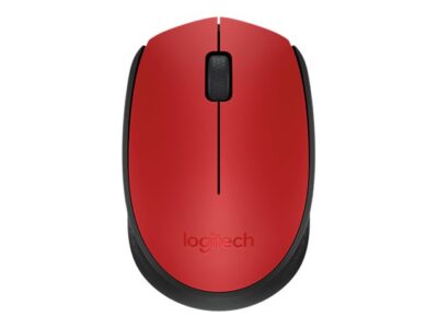 Logitech M170 - Mouse - right and left-handed - wireless - 2.4 GHz - USB wireless receiver - red