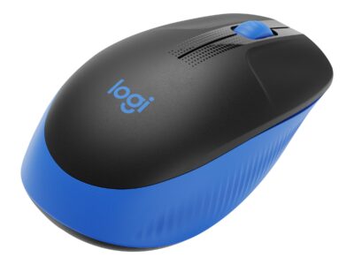 Logitech M190 - Mouse - optical - 3 buttons - wireless - USB wireless receiver - blue