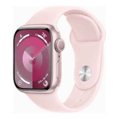 Apple Watch Series 9 (GPS) - 41 mm - pink aluminum - smart watch with sport band - fluoroelastomer - light pink