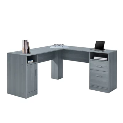 Techni Mobili - Functional L-Shape Desk with Storage - RTA-8412L-GRY