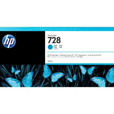HP 728 - 300 ml - cyan - original - DesignJet - ink cartridge - for DesignJet T730, T830