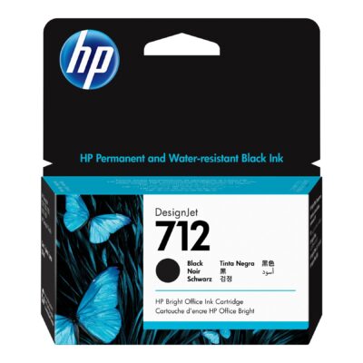 HP 712 - 38 ml - black - original - DesignJet - ink cartridge - for DesignJet Studio, T210, T230, T250, T630, T650