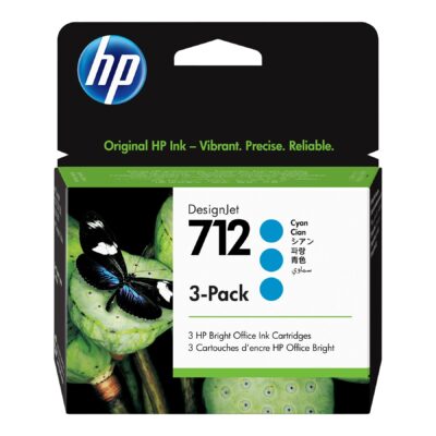 HP 712 - 3-pack - 29 ml - cyan - original - DesignJet - ink cartridge - for DesignJet Studio, T210, T230, T250, T630, T650