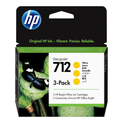 HP 712 - 3-pack - 29 ml - yellow - original - DesignJet - ink cartridge - for DesignJet Studio, T210, T230, T250, T630, T650