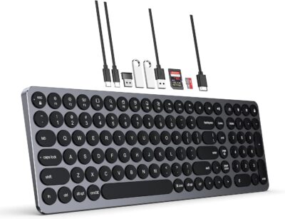 Kolude - USB Keyboard w/ 9 in 1 USB-C Docking Statio - Silver