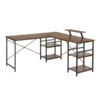Techni Mobili - L-Shape Industrial Desk with storage shelves