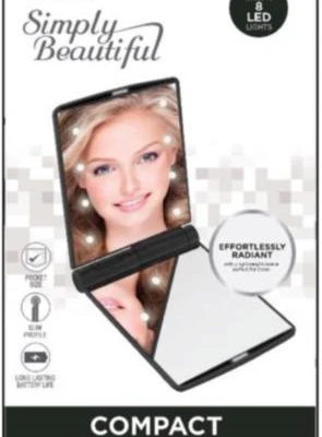 Cosmetic Compact Mirror LED - Black