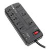 Tripp Lite Series 8-Outlet Surge Protector Power Strip with 2 USB Ports (2.1A Shared) - 8 ft. Cord, 1200 Joules, Black - Surge protector - 15 A - AC 120 V - 1875 Watt - output connectors: 8 - 8 ft cord - black