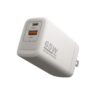 Unno Tekno Wall Power Dual Port Gan Wall Charger Fast charger PW5066WT - PD65W Dual Port Type A& C