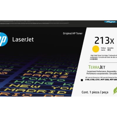 HP 213X - High Yield - yellow - original - LaserJet - toner cartridge (W2132X) - for Color LaserJet Enterprise 5700dn, 6700dn, MFP 6800dn