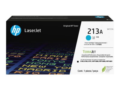 HP 213A - Cyan - original - LaserJet - toner cartridge (W2131A) - for Color LaserJet Enterprise 5700dn, 6700dn, MFP 5800dn, MFP 6800dn