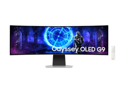 Samsung Odyssey QD-OLED G9 (G95SD) Dual QHD 240Hz 0.03ms G-Sync Compatible Curved Gaming Monitor with Glare Free and Smart Features