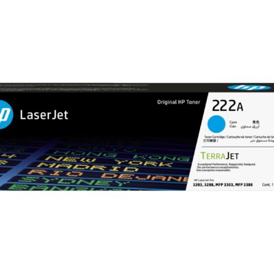 HP 222A - Cyan - original - LaserJet - toner cartridge (W2221A) - for Color LaserJet Pro MFP 3302fdn